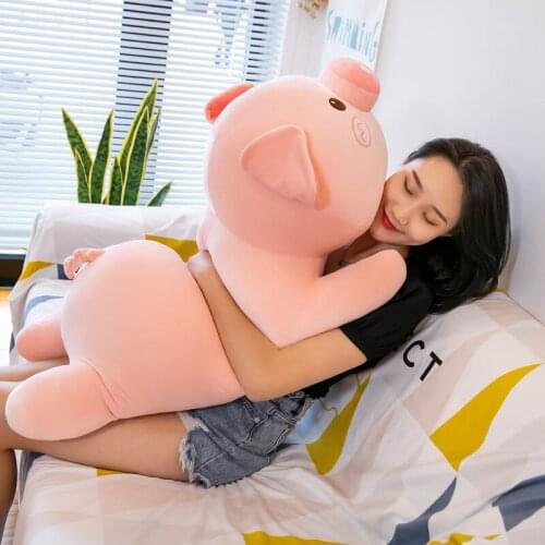Pig Doll Cushion Girl Heart Pink Long Prone Pig Lazy Pillow Cushion