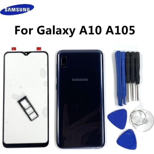 Full Housing Back case For Samsung Galaxy A10 A105 A105F-DSF Front Glass Middle frame Battery Door Rear Cover + Tools