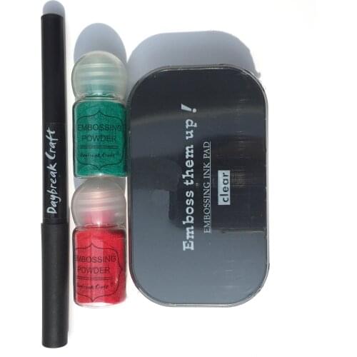 Christmas decorating Embossing kits with clear stciky emboss powder ink pad and pen