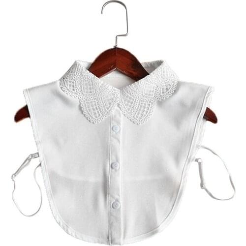 Chiffon Lace Shirt Detachable Collar Fake Collar Lapel Multifunctional Professional Wear Fashion Womens Accessories Black White