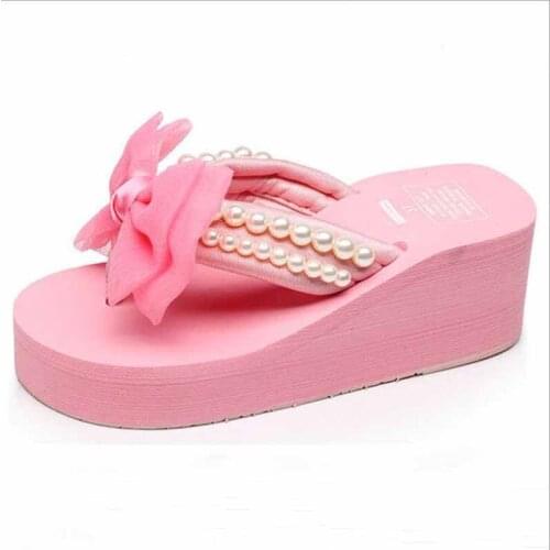 New Flip Flops Summer shoes woman Beach Sandals Womens Slippers Female Flat Sandals Rhinestone wedge pantoufle femme