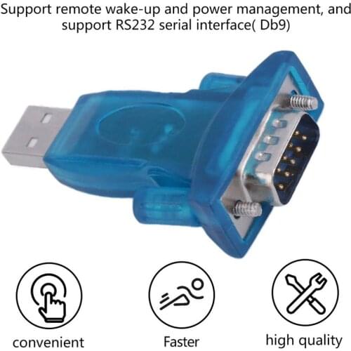 Blue Professional USB 2.0 to RS232 Chipset CH340 Serial Converter 9 Pin Adapter Without Cable Suitable for Win7/8