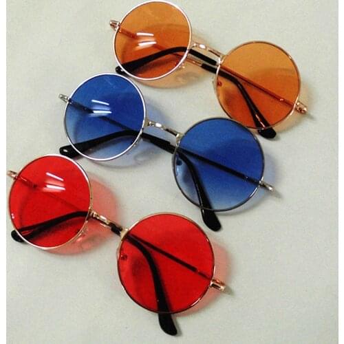 Vintage Candy Color Retro Simple Children Round Kids Sun Glasses Eyewear Wild Metal Sunglasses Baby Accessories