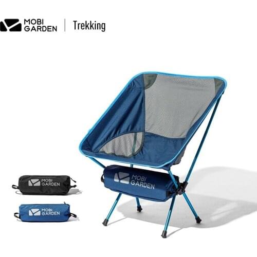 Mobi Garden Outdoor Folding Chair Travel Ultralight Outdoor Camping Portable Beach Hiking Picnic Back Chair Fishing Tool Chair