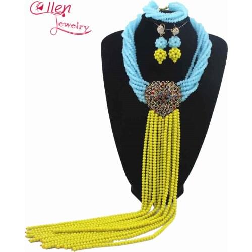 Splendid African Jewelry Sets African Crystal Beads Jewelry Sets for Wedding Statement Necklace Jewelry W12259
