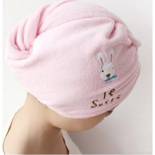 Magic Microfiber Towel Hair Quick Dry Animal Bunny Powerful Absorbent Wrap Hat Dry Towel Shower Cap Wrap Bath Towel CB4201/o