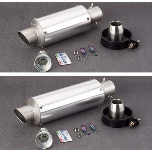 E-Mark Motorcycle Modified Exhaust Pipe 51mm Muffler Carbon Fiber BLACK SILVER LEOVINCE Exhaust for R25 Z400 GSXR250 ER6N R15 R6