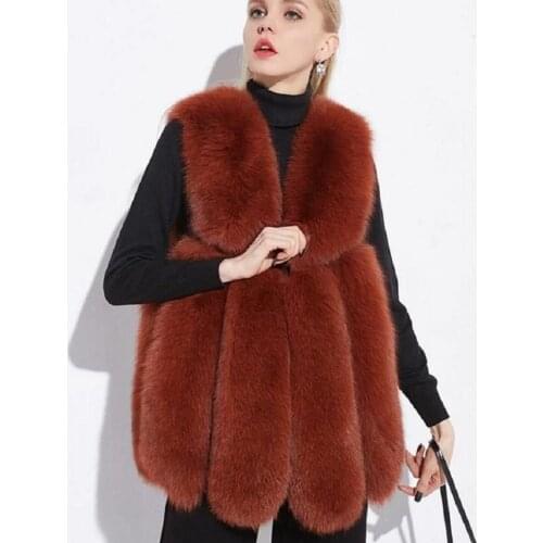 Winter fashion womens faux for fur vest coat fake fur jacket sleeveless patchwork fut waidtcoat plus size female vest L1319