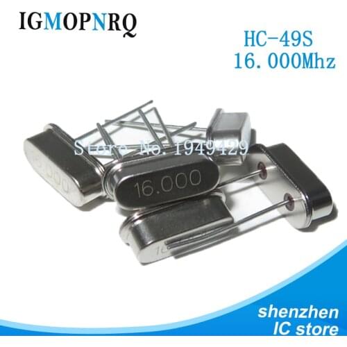 10pcs hc-49s 16MHz Oscillator quartz resonator HC49S 49S 16M 16.000mhz crystal