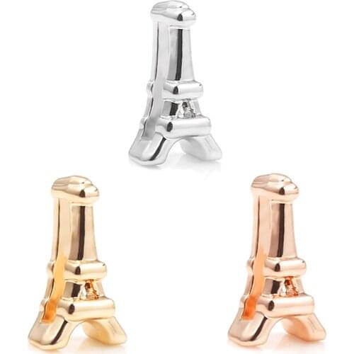 2Pcs/Lot DIY Tower Shape Beads Slide Charms Fit Brand Mesh Bracelets DIY Fashion Jewelry Gfit Making For Women