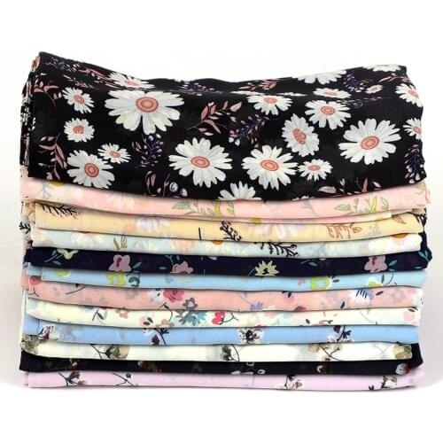 75*180CM Bubble Chiffon Printed Muslim Woman Hijab Under Scarf shawl and wrap Islamic Clothing Turban foulard Arab Headscarves