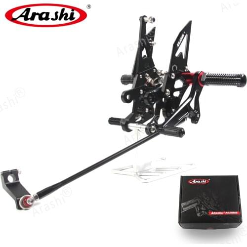 Arashi For YAMAHA FZ1 2006-2016 CNC Adjustable Footrest Foot Pegs Rider Rearset Rear Set Peg 06 07 08 09 10 11 12 13 14 15 16