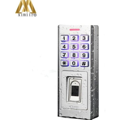 Biometric Door Access Control Metal Keypad IP68 Waterproof KF5 Fingerprint Standalone Access Controller Finger+Card+Password