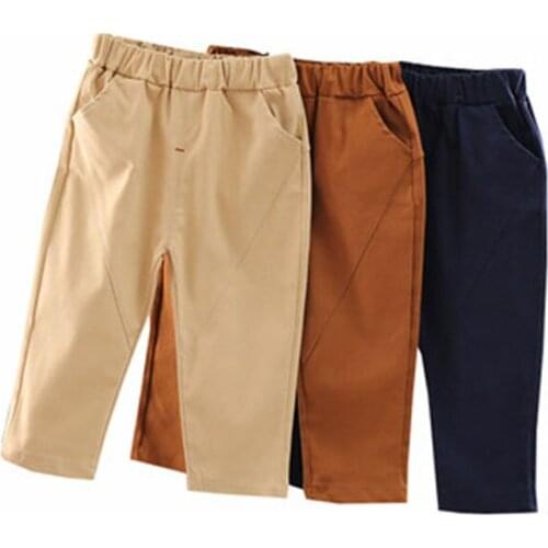 Fashion Boys Pants Spring Autumn Kids Clothes cotton Children Trousers for Baby Boys Casual Pants solid toddlers infant brown