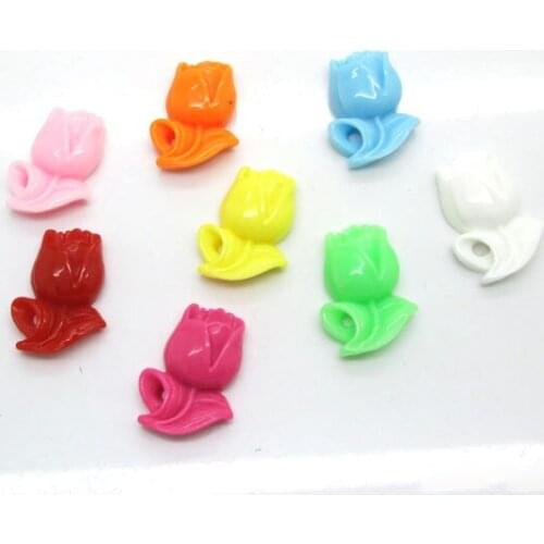 50Pcs 20x14mm Mixed Resin Flower Decoration Crafts Kawaii Bead Flatback Cabochon Fridge Magnet Scrapbook DIY Accessories Buttons