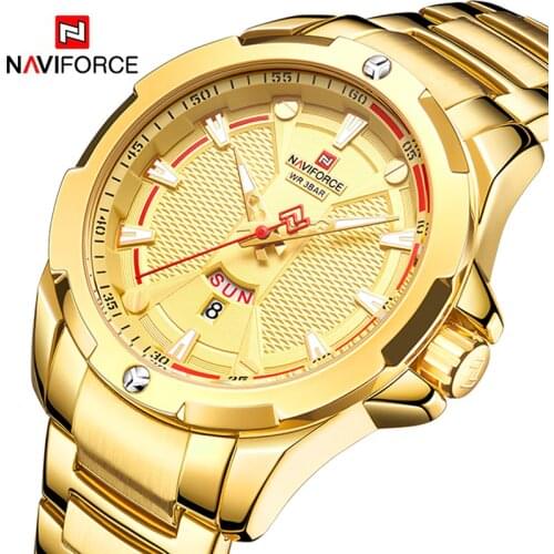 NAVIFORCE Top Luxury Gold Watch Sport Watches For Men Military Quartz Wristwatch Casual Waterproof Clock Male Relogios Masculino