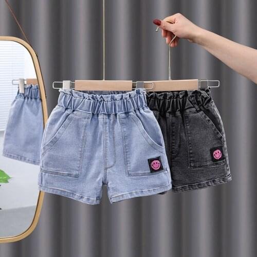 Girls Denim Shorts Teenage Girl Summer Lace Pants Kids Bow Clothes Children Flowers Embroidery Jean Short For Teenager