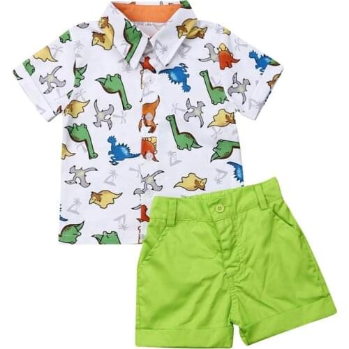 1-5Years Toddler Kids Baby Boy Cute Outfits Short Sleeve T-Shirt Top+Pants Clothes Set