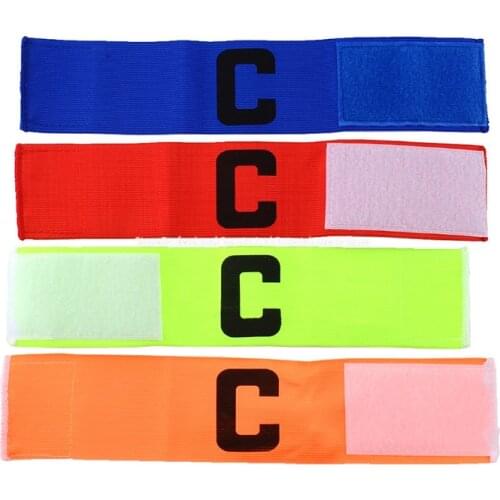 Colorful Football Soccer Flexible Sports Adjustable Player Bands Fluorescent Captain Armband