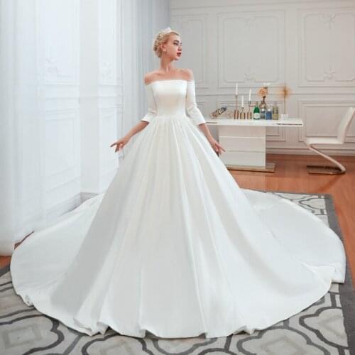 HSDYQ HOME Satin Wedding Dresses