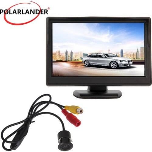 Bus/Car 12-24V 5 Inch TFT Screen Reversing Camera 18.5mm LED Parking Monitor Plug-In Rear Cam Night Vision With Lamp HD Desktop