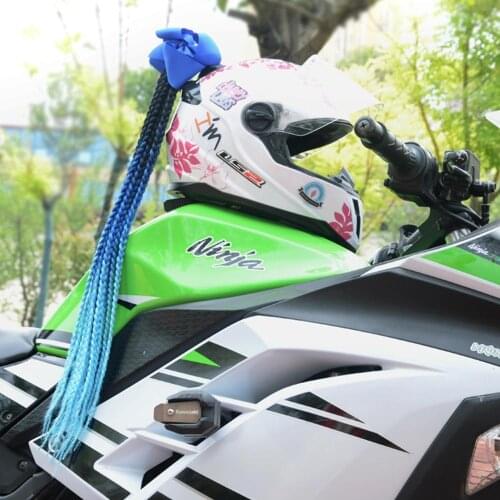 Motorcycle helmet braids bike riding big braids helmet rock punk style dirty braids