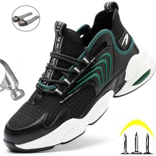 Lightweight and Fashionable Summer Flying Woven Breathable Work Safety Shoes Indestructible and Anti-smashing Protective Shoes