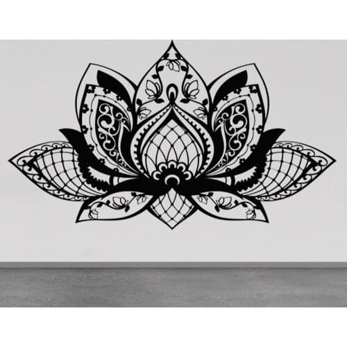 Lotous Mandala Flower Wall Stickers Living Room Home Decor Vinyl Removable Wall Decal For Yoga Studio Bohemian Wall Sticker Y281