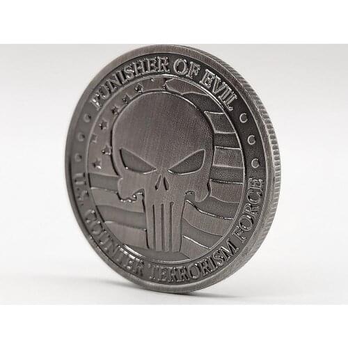 US Counter Terrorism Force Coin Three-dimensional Sniper Revolver Nickel Commemorative Coins Collectibles Punisher of Evil Medal