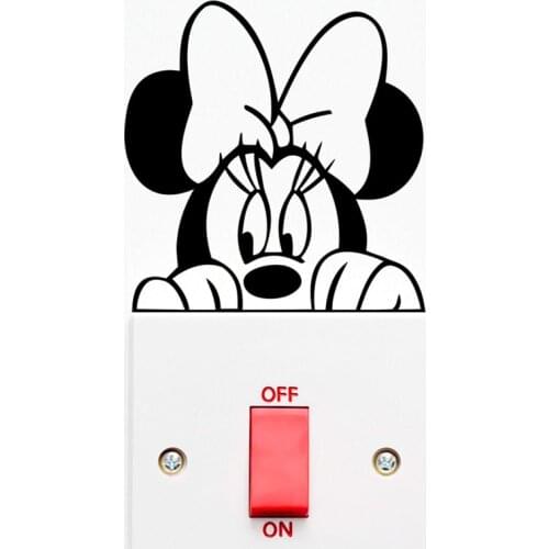 Cartoon Disney Mickey Minnie Switch Stickers Bedroom Home Decor Accessories Living Room Wall Decals Vinyl Mural Art Decoration