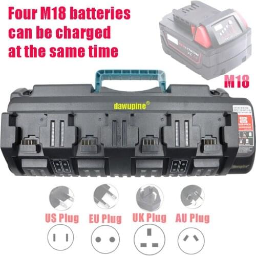 N14 N18 Li-ion Battery For Milwaukee M18 14.4V 18V Rapid Optimum 4-Port 3A Charging Current Replacement Lithium Battery Charger