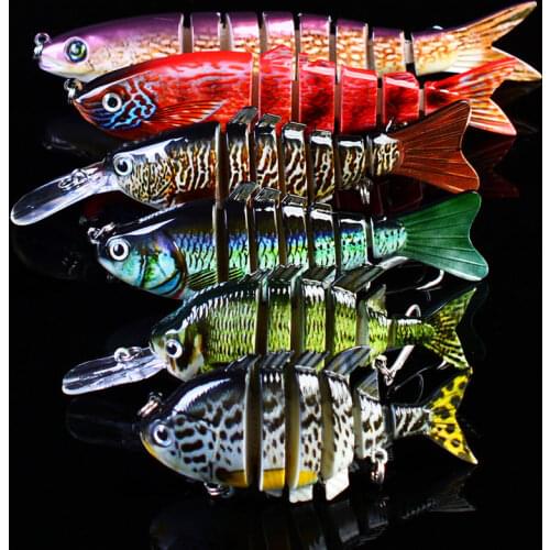 6PCS Set FISHING Lure 5/6/7/8 Bait Sections Lure 100-132.8MM/14.09-19.54g with 6# Good Quality Hook Fishing