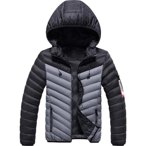 2019 New Men Winter Autumn Parka Jacket Man Solid Color Thermal Thick Hooded Parkas Male Windproof Parkas Coat