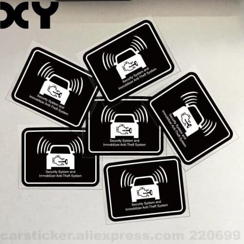 Security System and Immobilizer Anti-theft Syetem Sticker for Cars Sign ( 2.3" * 1.7" )