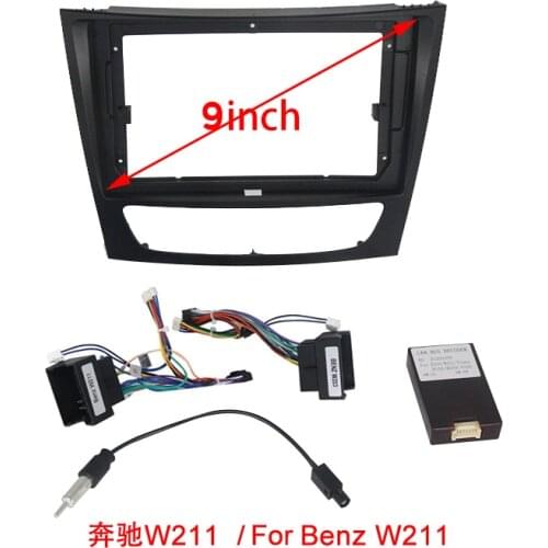 Fascia Panel Car Radio Multimedia Frame For Benz W211 / Smart 2016-2018/ B200 / W203 /W209 With Power Cable Adaptor Fitting Kit