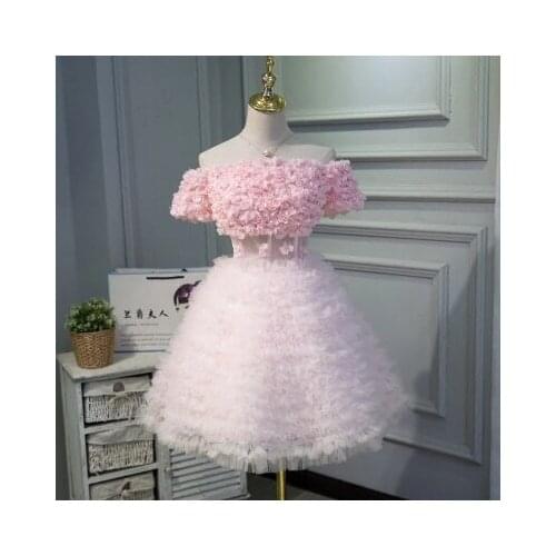 Lolita dress alice cosplay pink cloud cake full petals short ball gown medieval dress Renaissance gown Victoria dress belle Ball