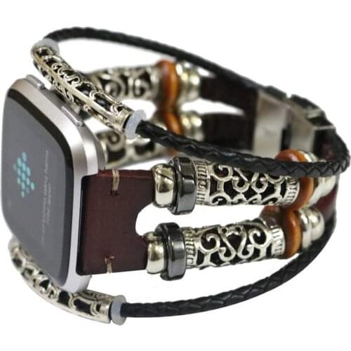 Retro Classical leather Watch band For Fitbit Versa 2 WatchBands DIY Replacement smart wristband for Fitbit Versa Lite strap