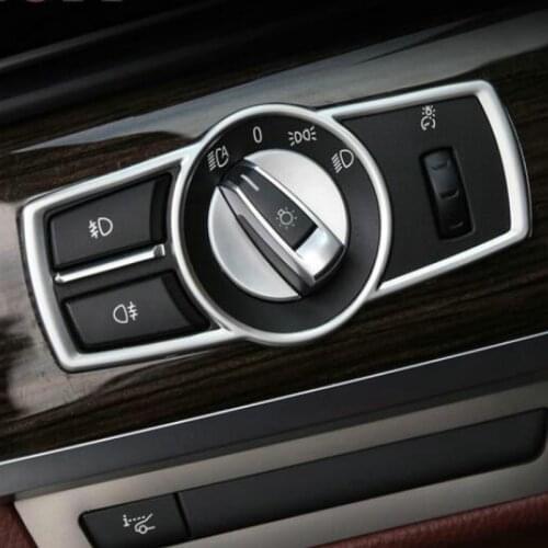 Car Headlight Switch frame decorative cover trim Car styling 3D sticker decal For BMW 5/7 series 5GT X3 F25 /X4 F26 E60
