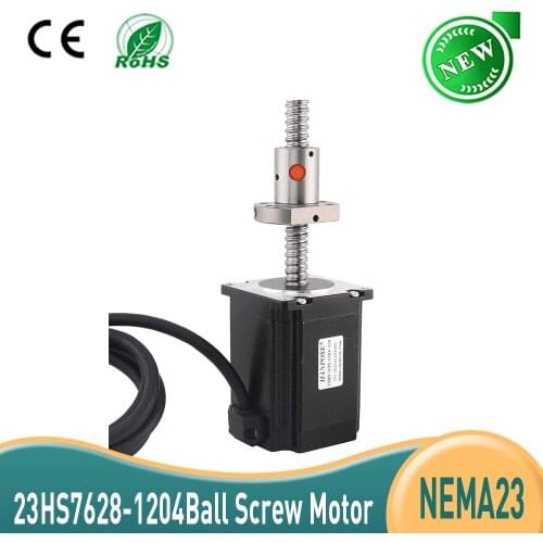 5PCS 23HS7628-sfu1204-100/200/300mm Nema 23 CNC ball screw for 3D Printer Stepper Motor 4-Leads 76mm