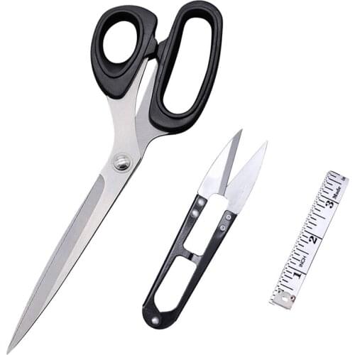 LMDZ Sewing Scissors For Fabric 10inch Embroidery Scissors Tailors Scissors Stainless Steel Scissor And Clothing Tape Measure