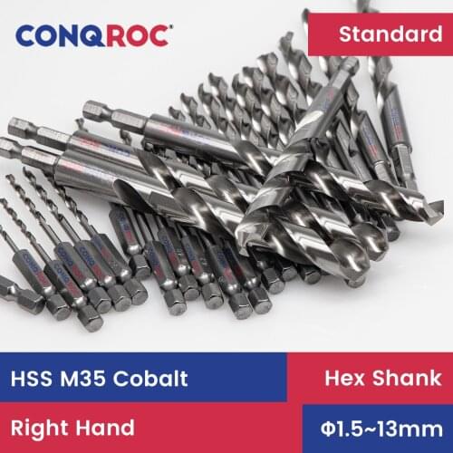 HSS M35 Cobalt Twist Drill Bit Hex Shank 1.5~13mm