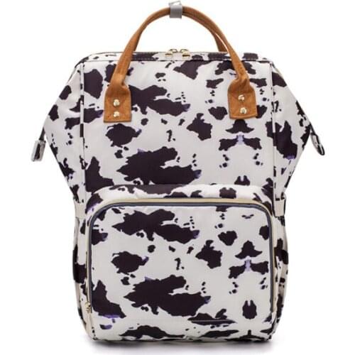 Cow Print Diaper Bag Front Zipper Pockets Sunflower Shoulder Backpack Serape Leopard Mummy Nappy Diaper Travel Bag