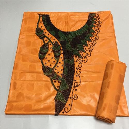 3+2 yard/lot Jacquard dress fabric bazin riche brode bazin brode collar Embroidery beads 2021 for men or women cloth 2L05150101