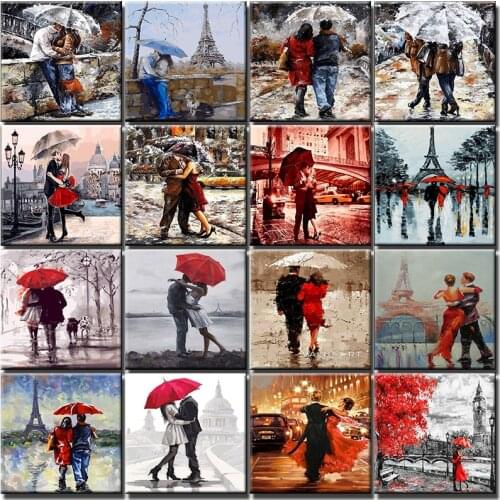 Street Oil Diy Painting By Numbers Abstract Lovers Picture Painting On Canvas Gift Decoracion Acrylic Wall Picture For Room Sets