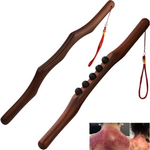Natural Carbonized Wood Scraping Massage Stick Body Massage SPA Therapy Tool Point Treatment Guasha Relaxation Massage Stick