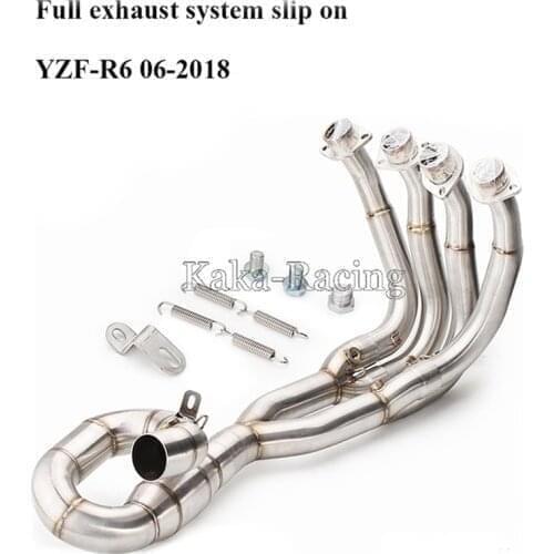 YZF-R6 Front Header Link Pipe Exhaust Muffler System Slip-on For Yamaha R6 2006-2010 2011 2012 2013 2014 2015 2016 2017 2018