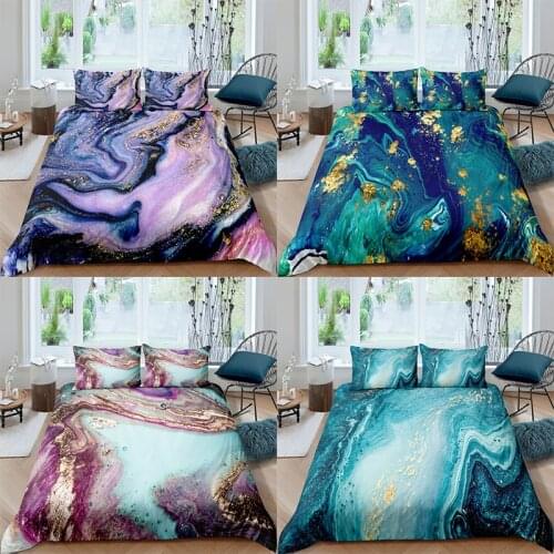 ZEIMON 3D Duvet Cover Set Bedding Sets Double Queen Quilt Cover Marble Geometric Bedclothes Bed Linings EUR UK 2-3pcs