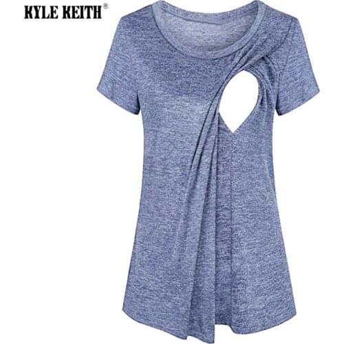 Womens Maternity Nursing Top Breastfeeding Tank Top Tee Shirt Double Layer Short Sleeve Camiseta Premama Pregnancy Shirt