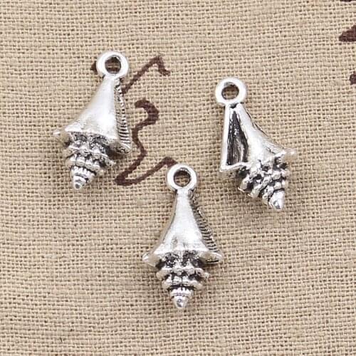8pcs Charms Conch Shell 21x11x6mm Antique Making Pendant fit,Vintage Tibetan Silver color,DIY Handmade Jewelry