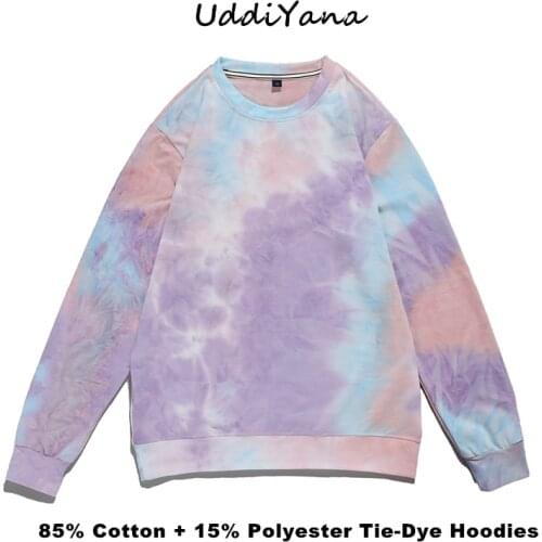 2021 Tie Dye Hoodies Mens Harajuku Cotton Pullover Hoodie Womens Sweatshirt Y2K Top Tracksuit Female Clothing Dropshipping